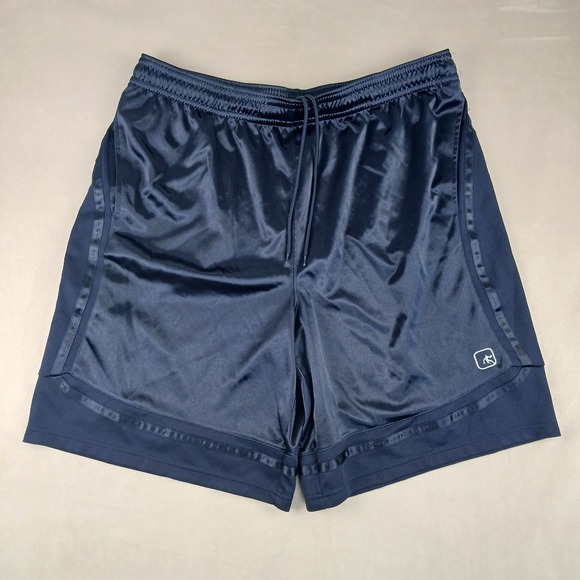 VTG And1 3XL Mens Basketball Shorts Dazzle Shiny Y2K Pockets Navy Blue Baggy - Picture 1 of 12